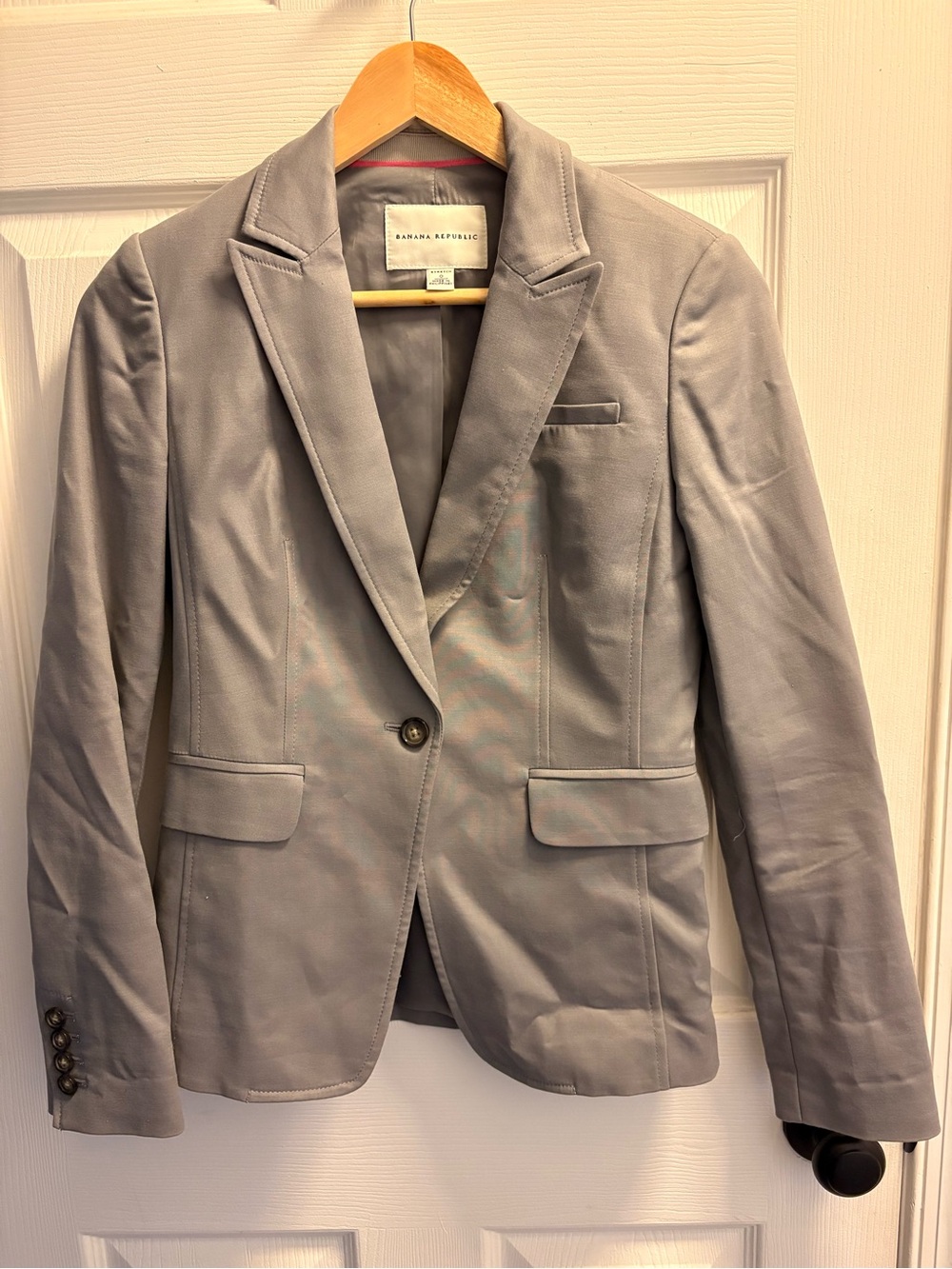 Banana Republic Women's Light Gray Tailored Blazer Jacket